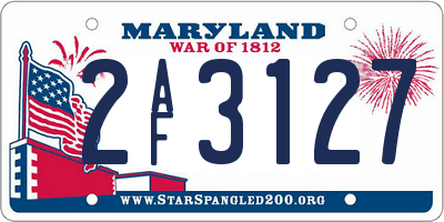MD license plate 2AF3127