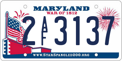 MD license plate 2AF3137
