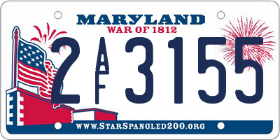 MD license plate 2AF3155