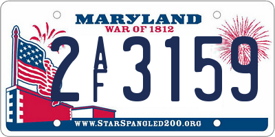 MD license plate 2AF3159