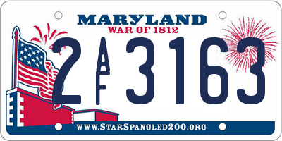MD license plate 2AF3163