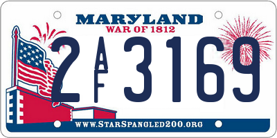 MD license plate 2AF3169