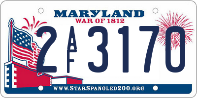 MD license plate 2AF3170