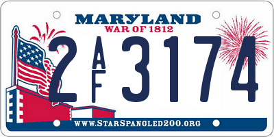 MD license plate 2AF3174