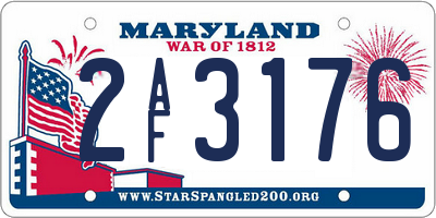 MD license plate 2AF3176