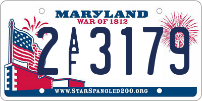 MD license plate 2AF3179