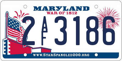 MD license plate 2AF3186