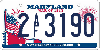MD license plate 2AF3190
