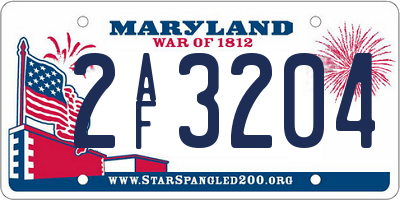 MD license plate 2AF3204