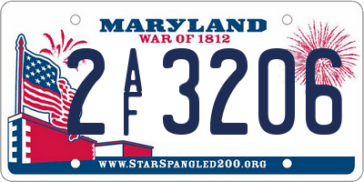 MD license plate 2AF3206
