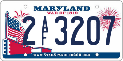 MD license plate 2AF3207