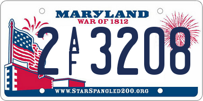 MD license plate 2AF3208