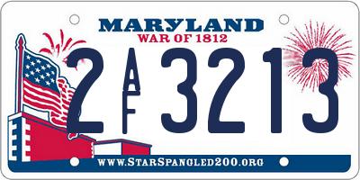 MD license plate 2AF3213
