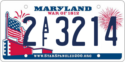 MD license plate 2AF3214
