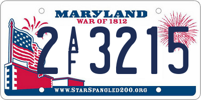 MD license plate 2AF3215