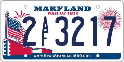 MD license plate 2AF3217