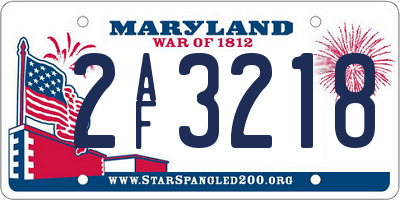 MD license plate 2AF3218