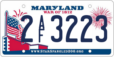 MD license plate 2AF3223