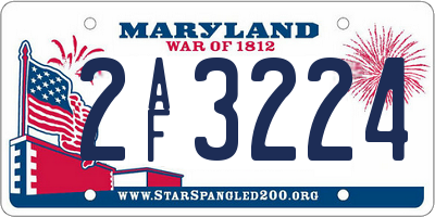 MD license plate 2AF3224