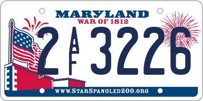 MD license plate 2AF3226
