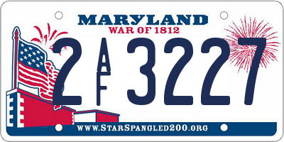 MD license plate 2AF3227