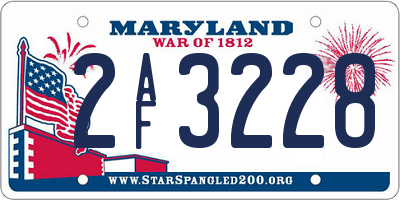 MD license plate 2AF3228