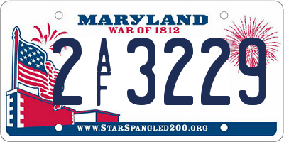 MD license plate 2AF3229