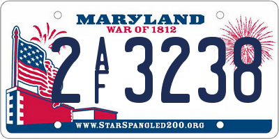 MD license plate 2AF3238