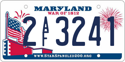 MD license plate 2AF3241