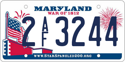 MD license plate 2AF3244