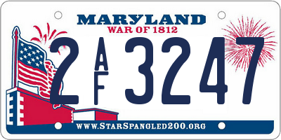 MD license plate 2AF3247