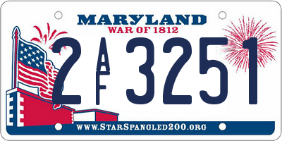 MD license plate 2AF3251