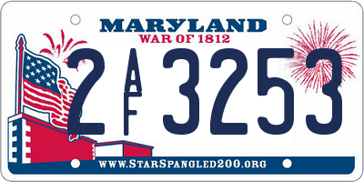 MD license plate 2AF3253