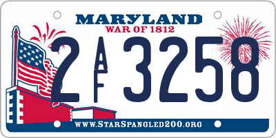 MD license plate 2AF3258