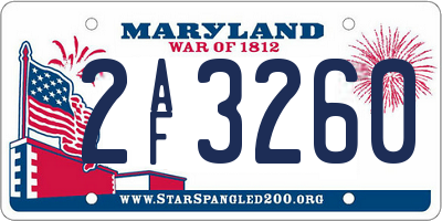 MD license plate 2AF3260