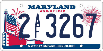 MD license plate 2AF3267