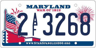 MD license plate 2AF3268