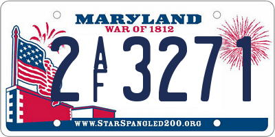 MD license plate 2AF3271