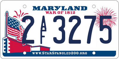 MD license plate 2AF3275