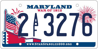 MD license plate 2AF3276