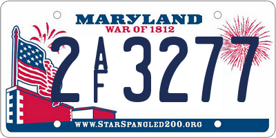 MD license plate 2AF3277
