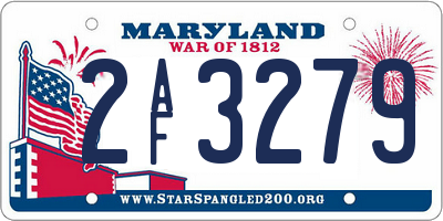 MD license plate 2AF3279
