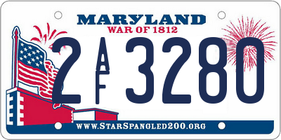MD license plate 2AF3280