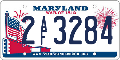 MD license plate 2AF3284