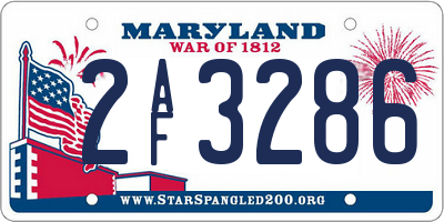 MD license plate 2AF3286