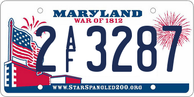 MD license plate 2AF3287