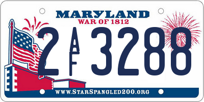 MD license plate 2AF3288