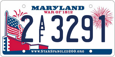 MD license plate 2AF3291