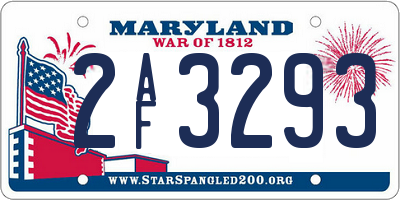MD license plate 2AF3293