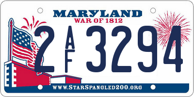 MD license plate 2AF3294